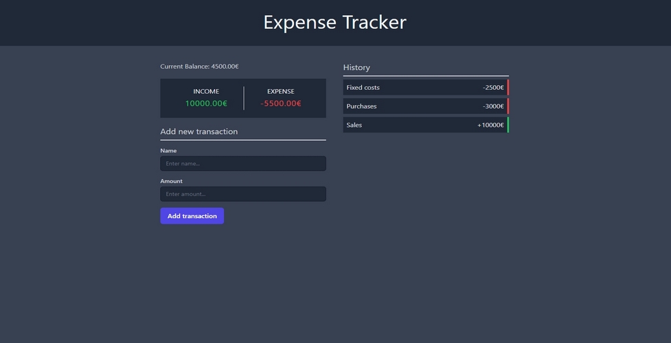 Application web 'Expense Tracker : suivi des dépenses' testée avec Vitest  & Happy-DOM